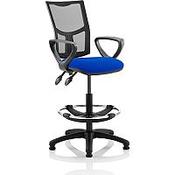 Eclipse II Lever Task Operator Office Chair Mesh Back With Blue Seat With loop Arms With Draughtsman Kit image