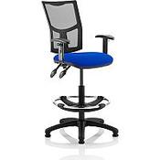 Eclipse II Lever Task Operator Office Chair Mesh Back With Blue Seat With Height Adjustable Arms With Draughtsman Kit image