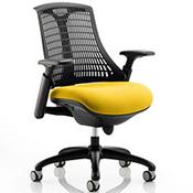 Flex Task Operator Office Chair Black Frame Black Back Sunset Yellow Seat image