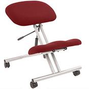 Ergonomic Posture Kneeling Chair Stool On Castors Seat Height Adjustment Silver Frame &amp; Gingseng Chilli Fabric Seat