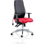 Onyx 24 Hour Posture Office Chair - High Back - Seat Slide - Adjustable Lumbar Support - Adjustable Arms - Black Back - Cherry Red Seat - Weight Tolerance 135kg image