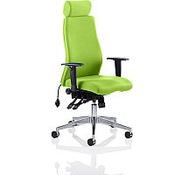 Onyx 24 Hour Posture Office Chair - High Back - Headrest - Seat Slide - Adjustable Lumbar Support - Adjustable Arms -  Swizzle Green - Weight Tolerance 135kg image