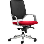 Xenon Executive Office Chair White Frame Medium Back Black &amp; Cherry Red Seat image