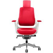 Zure High Back Executive Office Chair Cherry Red With Height Adjustable Pivot Arms &amp; Headrest image