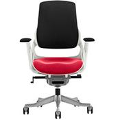 Zure High Back Executive Office Chair Black Back &amp; Cherry Red Seat With Height Adjustable Pivot Arms image