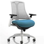 Flex Task Operator Office Chair White Frame White Back Kingfisher Green Seat image