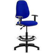Eclipse I Lever Task Operator Office Chair Serene Blue With Height Adjustable Arms &amp; Draughtsman Kit image