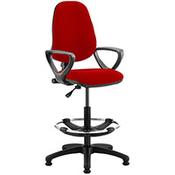 Eclipse I Lever Task Operator Office Chair Cherry Red With Loop Arms &amp; Draughtsman Kit image