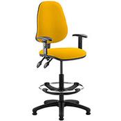 Eclipse II Lever Task Operator Office Chair Sunset Yellow With Height Adjustable Arms &amp; Draughtsman Kit image
