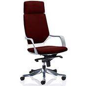 Xenon White Frame High Back Executive Office Chair With Headrest Chilli Red image