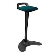Spry Sit-Stand Stool Black Frame Fabric Seat Kingfisher Green