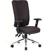 Chiro 24 Hour Task Operator Chair - High Back - Height Adjustable Arms - Black - Adjustable Pump Up Lumbar - Weight Tolerance 150kg image