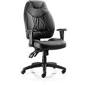Galaxy Task Operator Office Chair Black Leather With Arms - Weight Tolerance: 125kg image