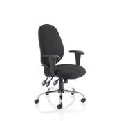 Lisbon Task Operator Office Chair Black Fabric With Arms image