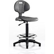Malaga Draughtsman Task Operator Chair Black Polyurethane Seat And Back Without Arms image