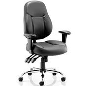 Storm Task Operator Office Chair Black Bonded Leather With Arms image