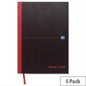 Black n Red A5 Book E66857 Casebound 192 Pages Pack 5 image