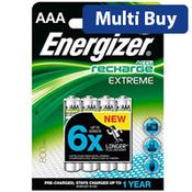 Energizer Extreme Accu AAA Rechargeable Battery, 800mAh (Pack of 4, Ref 635751) - Long-Lasting Power for Everyday Devices image