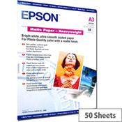 Epson A3 Matt Photo Paper 167gsm (Pack of 50) image
