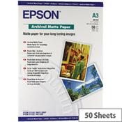 Epson Matte A3 Archival Inkjet Paper 192gsm (Pack of 50) C13S041344 image