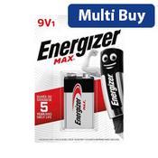 Energizer MAX 522 9V Alkaline Battery (Pack of 1) - Long-Lasting Power for Smoke Alarms, Toys &amp; Electronics image