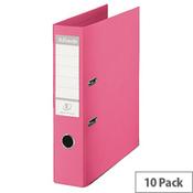 Esselte A4 Polypropylene 75mm Raspberry Lever Arch File Pack of 10 231037 image