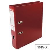 Esselte A4 Polypropylene 75mm Bordeaux Lever Arch File Pack of 10 48069 image