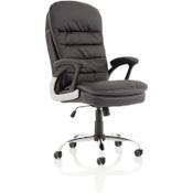 Ontario Executive Chair Ergonomic - High Padded Back - Padded Arms - Chrome Frame - Black  image