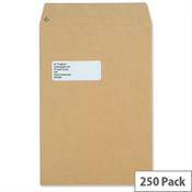 New Guardian Window 130gsm Envelopes C4 Manilla Pocket Peel and Seal Heavyweight (Pack of 250) image