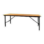 Folding Trestle Table With Beech Top Black Frame &amp; Collapsible Legs - This Table Maintains A Fully Welded Construction For Sturdy Durability When In Use. Dimensions: L1800 x W600 x H730mm. Ideal For Catering Events, Schools, Colleges &amp; More. image