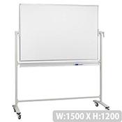 Franken Mobile Revolving Whiteboard 1500 x 1200 Lacquered Surface Steel Frame STC207