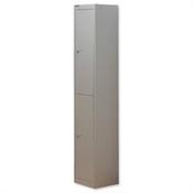 Bisley 2 Door Steel Locker Goose Grey W305xD305xH1802mm 5 Year Warranty image