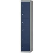 Bisley 6 Doors Steel Locker Goose Grey &amp; Blue W305xD305xH1802mm 5 Year Warranty image