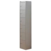 Bisley 6 Door Steel Locker Goose Grey W305xD305xH1802mm 5 Year Warranty image