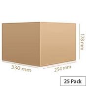 Single Wall Corrugated Packing Boxes, 330 x 254 x 178mm, Brown (Pack of 25, Ref SC-13) - Lightweight and Strong Packaging Boxes image