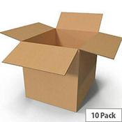 Buff Cardboard Packing Boxes, 457 x 305 x 248mm (Pack of 10) - Compact Packing Boxes for Secure Shipping image
