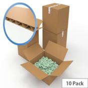 Buff Packing Cardboard Boxes, 635 x 305 x 330mm (Pack of 10) - Large Boxes for Secure Shipping &amp; Storage image