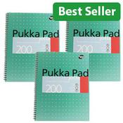 Pukka Pad A4 Ruled Wirebound Jotta Notebook Margin &amp; 4-Hole Punched 80gsm 200 Pages Pack of 3 image