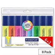 Staedtler Textsurfer Classic Highlighter Pens Assorted Colours Pack 6 + 2 FREE image