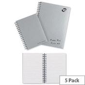 Pukka Pad Notebook - A4 Wirebound Hardback Silver Pack of 5