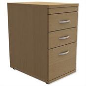 Filing Pedestal Desk-High 3-Drawer 600mm Deep Urban Oak  - Universal Storage Can Be Used Alone Or Accompany The Switch, Komo or Ashford Ranges image