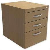 Fixed Pedestal for Cantilever Desk 3-Drawer Urban Oak - Universal Storage Can Be Used Alone Or Accompany The Switch, Komo or Ashford Ranges image