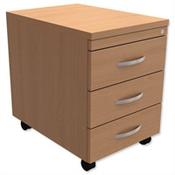 Mobile 3-Drawer Pedestal Beech  - Universal Storage Can Be Used Alone Or Accompany The Switch, Komo or Ashford Ranges image