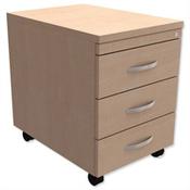 Mobile 3-Drawer Pedestal Maple  - Universal Storage Can Be Used Alone Or Accompany The Switch, Komo or Ashford Ranges image