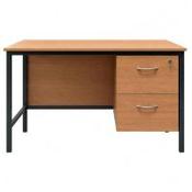 Teachers Desk With 2 Drawer Fixed Pedestal 1200x600x760mm  image