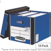 Fellowes Bankers Box Premium 726 Tall Archive Storage Box Blue and White Pack of 10 image
