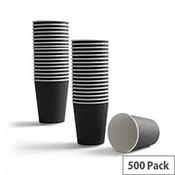 4Aces 12oz/350ml Black Ripple Disposable Hot Drink Paper Cups [Pack of 500]  image