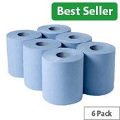 Centrefeed Cleaning Paper Towels Rolls 2-Ply Blue 150m Pack of 6 image