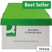 Q-Connect Business Archive Storage Box, 335x400x250mm (Pack of 10, Ref KF21660) - Durable Storage for Archiving Documents image