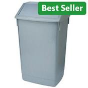 Addis 60 Litre Flip Top Waste Bin Metallic Grey Finish image